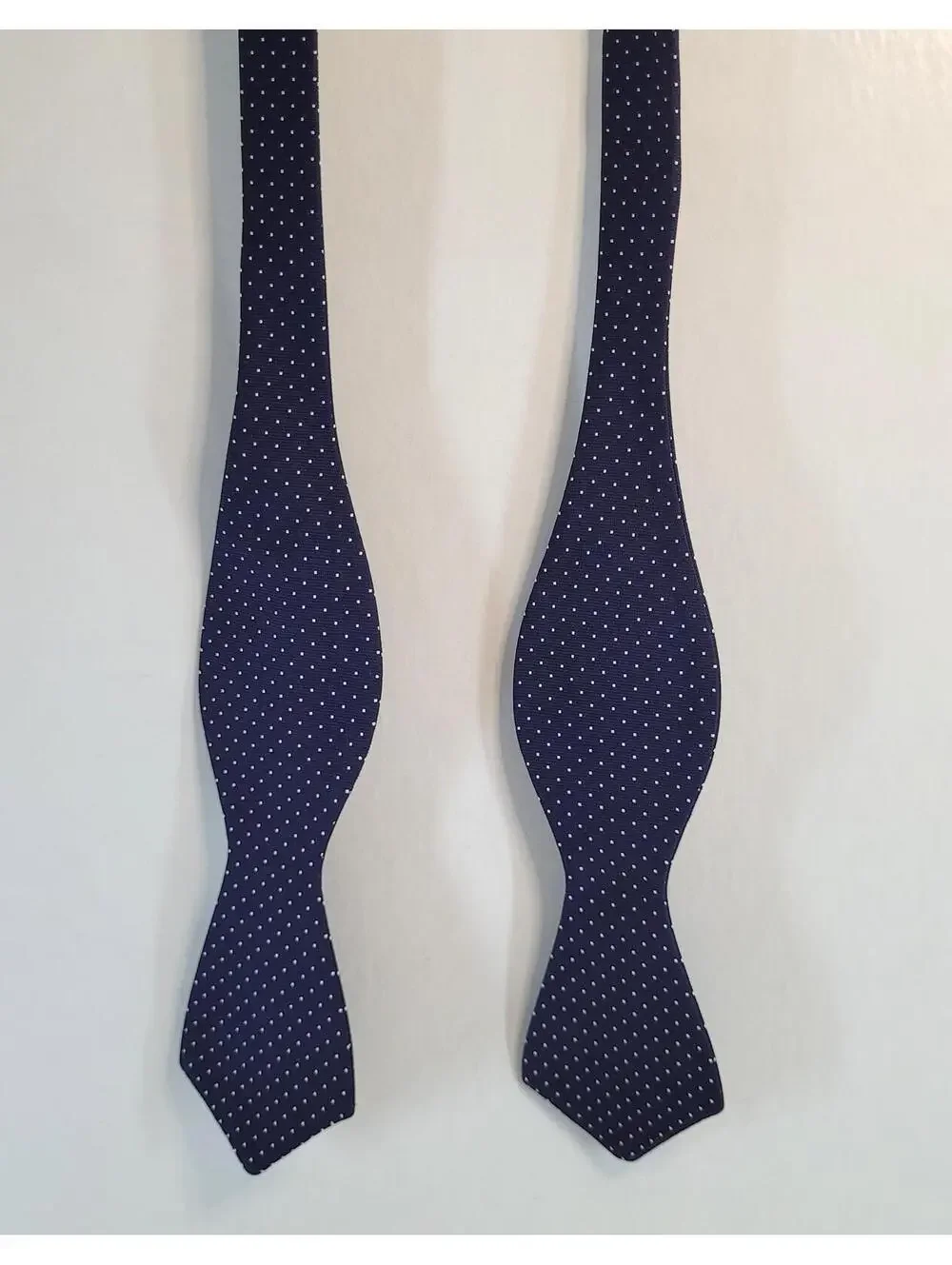 J.Crew Self-Tie Bow Tie Navy Blue White Polka Dot Adjustable Freestyle Men's